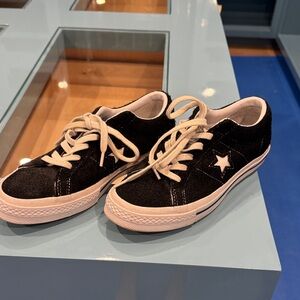 Sleek Black Star Women's Sneakers